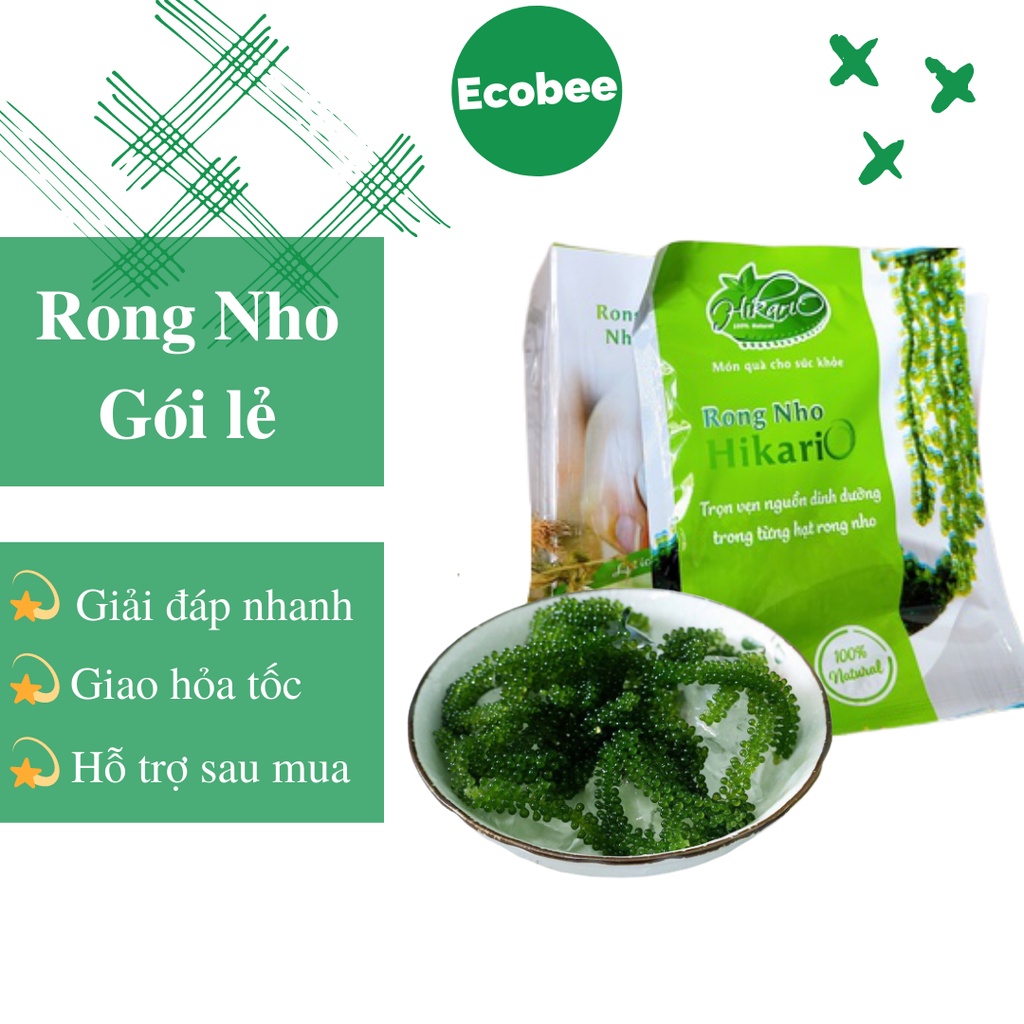 Rong nho chính hãng Hikario gói lẻ 25gr không mặn, Ecobee