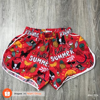[Yeah1Shop]- Quần đôi đi biển chó Summer đỏ (nam nữ )