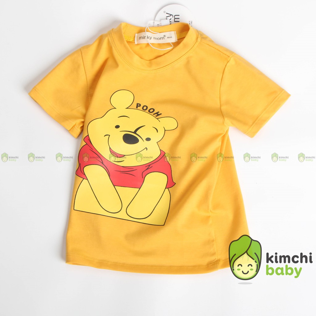 Áo Thun Bé Trai, Bé Gái Minky Mom Vải Cotton 100% Họa Tiết Hoạt Hình Đáng Yêu, Áo Thun Trẻ Em Cộc Tay MKMA2107