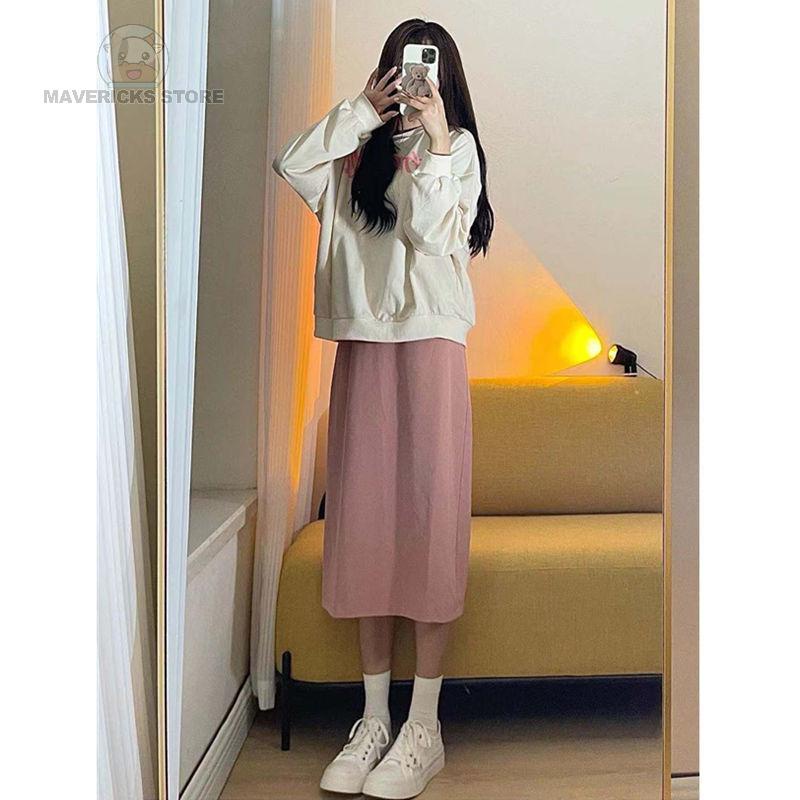 Set 2 món áo váy dáng rộng thời trang cho nữ