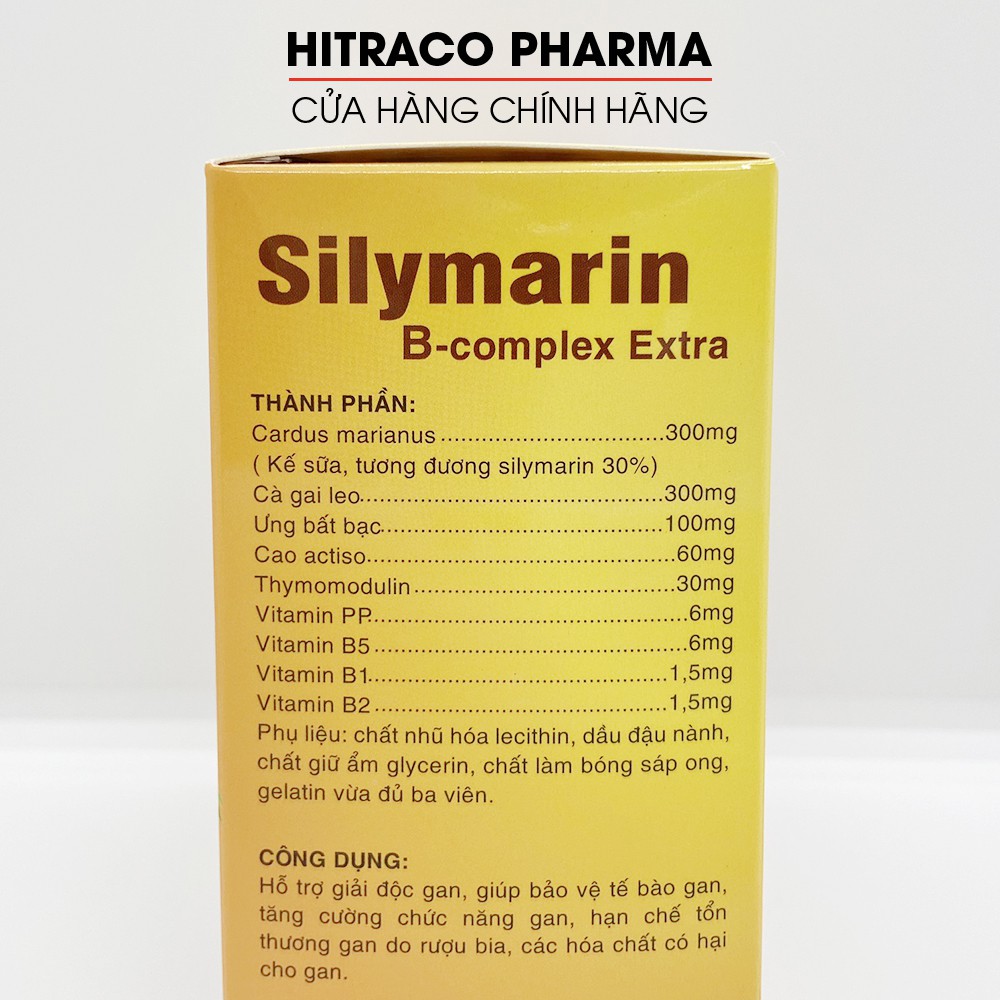 Viên uống bổ gan Silymarin B-complex Extra - Hộp Vàng 100 viên