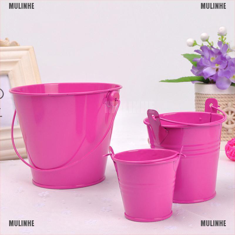 Xô kim loại mini đựng kẹo nhiều màu trang trí tiệc cưới DIY