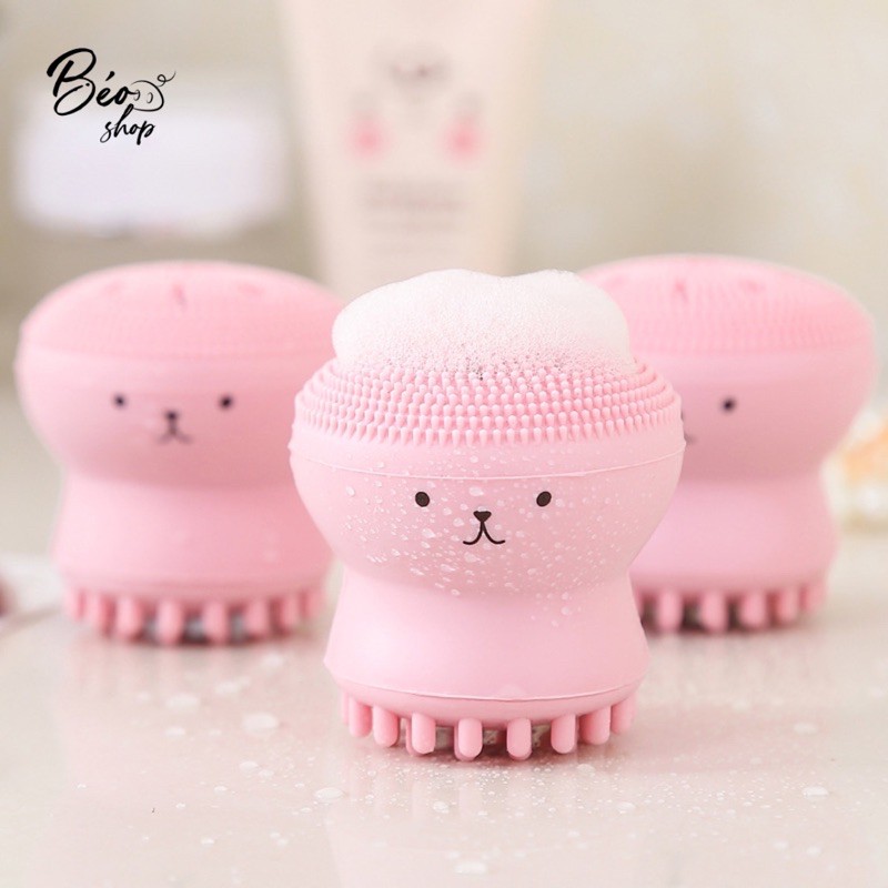 Miếng rửa mặt , bàn chải rửa mặt bạch tuộc silicon làm sạch da