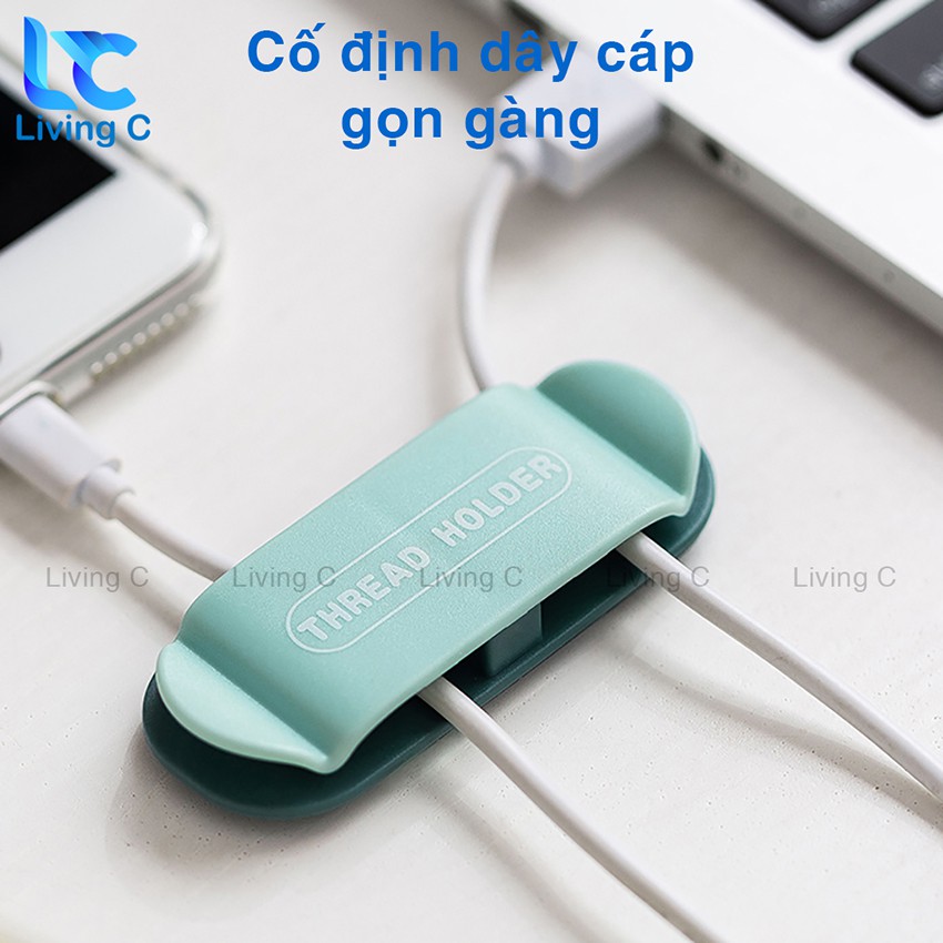 Nẹp dây điện chống rối Living C , móc dán tường treo dây điện phích cắm điện thoại dán tường _MCD