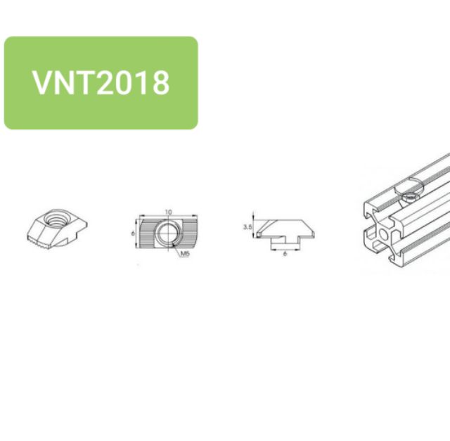 Đai ốc chữ T M3, M4, M5 dùng ghép nhôm định hình