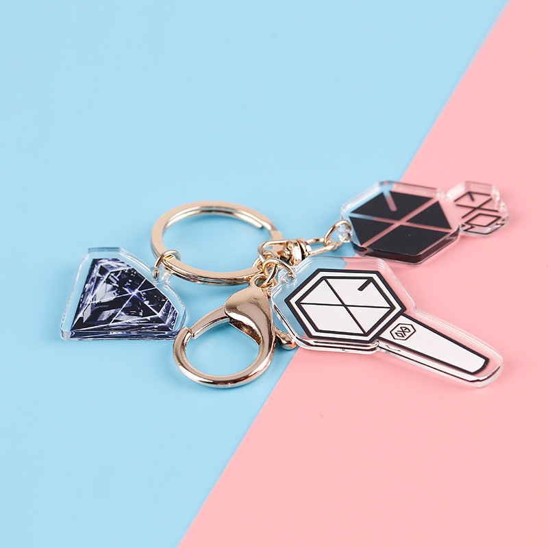 Móc khóa hai mặt họa tiết nhóm nhạc EXO TWICE Kpop GOT7 BT21