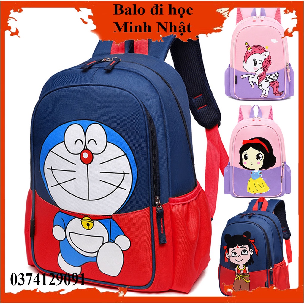 Balo đi học mẫu giáo, mầm non cho bé trai bé gái siêu nhẹ ngựa pony, doremon, natra, bạch tuyết