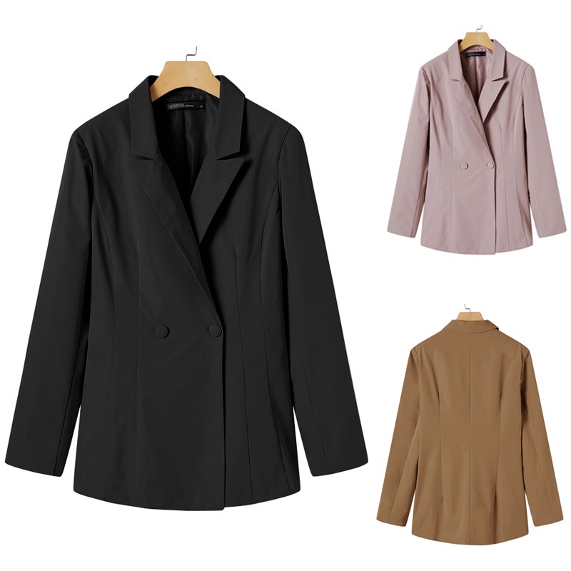 Áo khoác blazer ZANZEA tay dài cổ lật phối nút ôm eo thời trang công sở dành cho nữ  | BigBuy360 - bigbuy360.vn