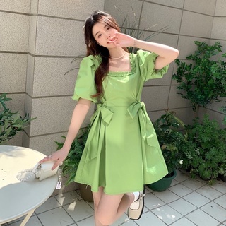 đầm đôi mẹ và bé màu xanh cốm