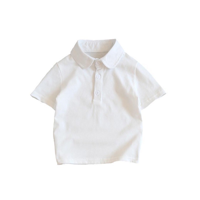 Áo thun polo bé trai gái chất phông cotton trơn cổ bẻ Xuất Dư