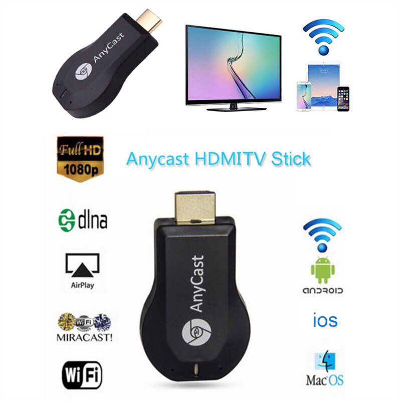Thiết Bị Truyền Tín Hiệu AnyCast Plus HDMI Kết Nối Từ Điện Thoại Sang TiVi HD