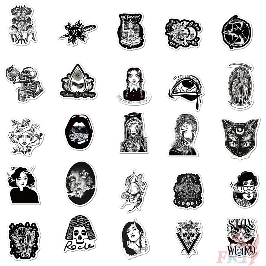 100Pcs/Set ❉ Gothic Punk Skull - Series B Sister & Beauty Stickers ❉ Waterproof DIY Fashion Decals Doodle Stickers