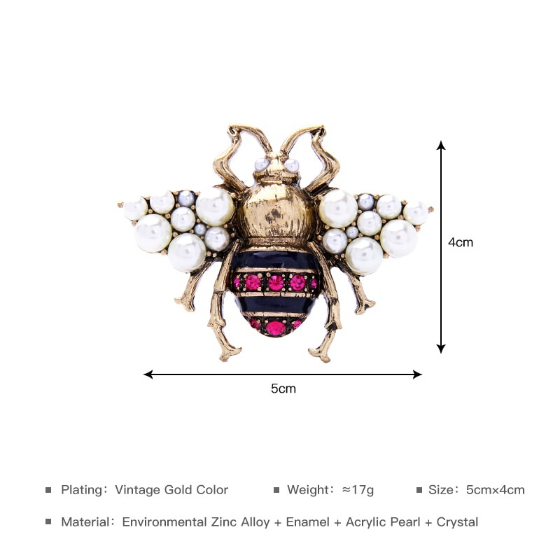 Ghim Cài Áo Hình Chú Ong Đính Ngọc Trai Giả Thời Trang Cho Nữ