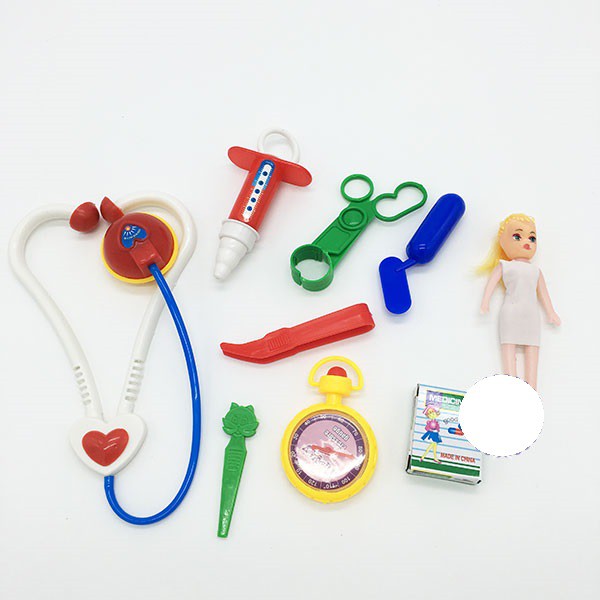 Vỉ đồ chơi dụng cụ y tế làm bác sĩ & búp bê nhí