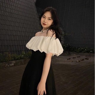 ĐẦM TRỄ VAI BÈO PHỐI TRẮNG ĐEN