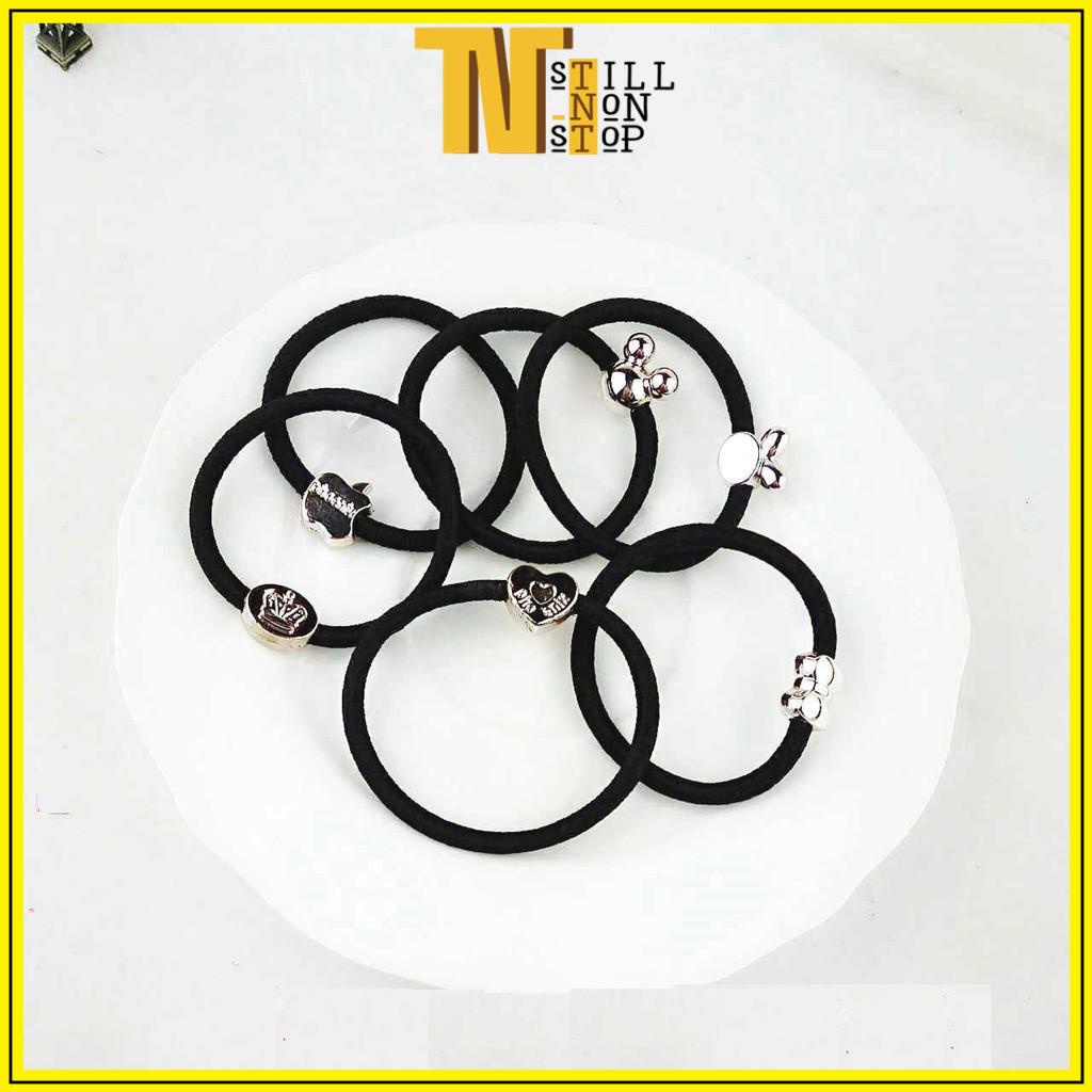 Thun Cột Tóc Cao Su Co Giãn Đầy Đặn Phong Cách Hàn Quốc