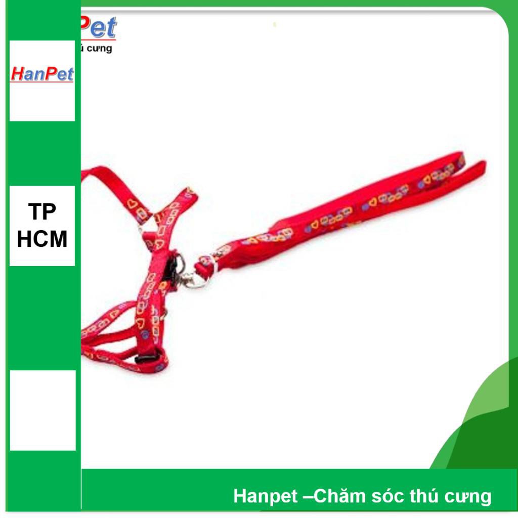 Hanpet.GV- Dây dắt chó mèo + dây yếm đai yên ngựa cho chó mèo từ 4- 7kg (- 346)