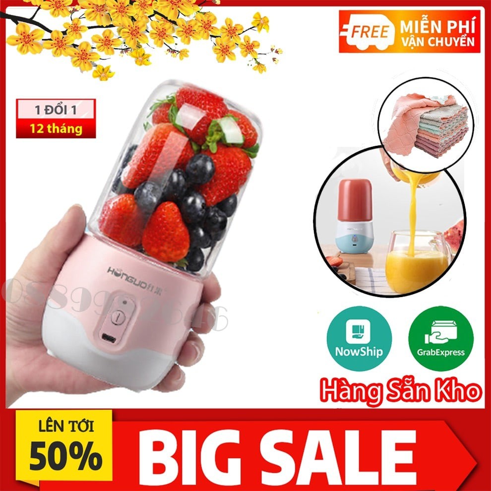 BẢO HÀNH 12 THÁNGMáy Xay Sinh Tố Mini Cầm Tay Sạc Pin 4 Lưỡi 500Ml, Siêu Tiện Dụng Cho Mùa HèSALE 50%