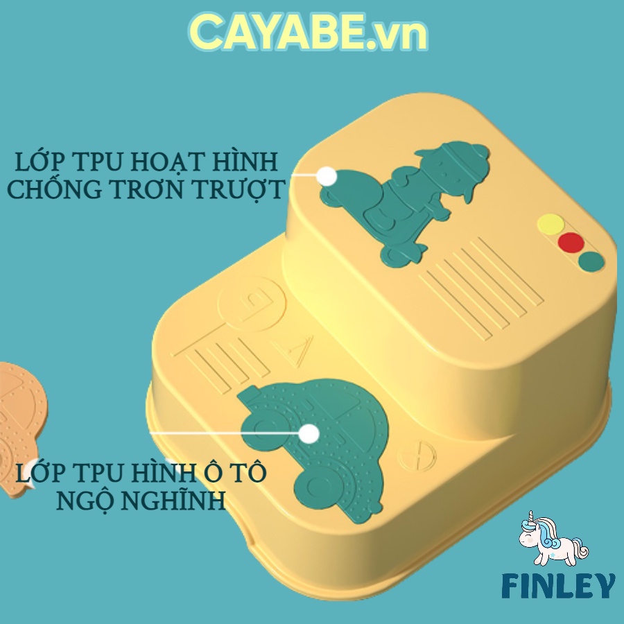 Ghế bậc thang kê chân đi vệ sinh, đánh răng, ghế tắm FINLEY cho bé và người lớn hình ô tô, hình ngôi sao - Size lớn