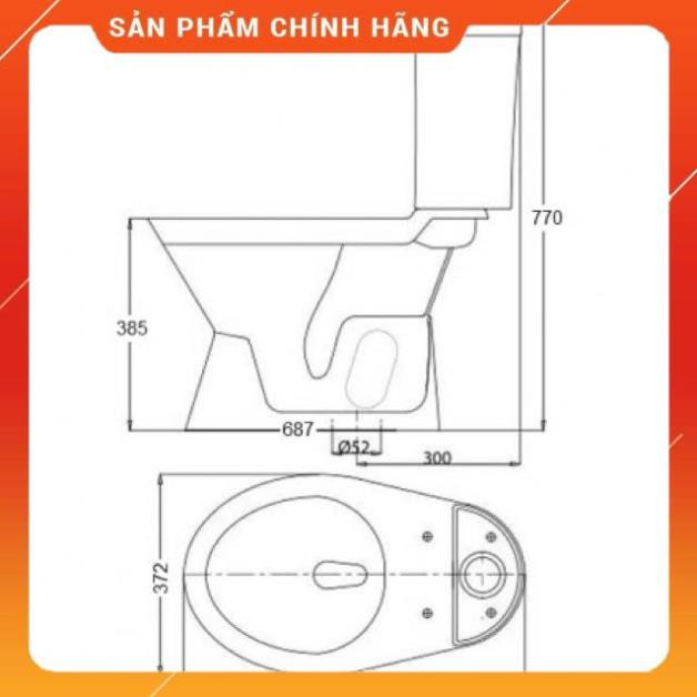 (SALE) Bồn Cầu Viglacera VI66 2 Khối Nắp Êm + Lavabo VTL2 - hàng chính hãng có phiếu bảo hành