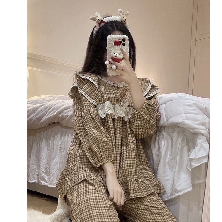 BỘ MẶC NHÀ PHỐI REN KIÊU KỲ