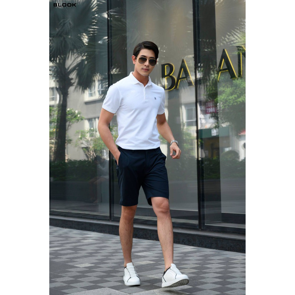 Áo polo nam basic BLOOK chất vải thun cá sấu cotton co giãn in logo BS đơn giản 3 màu 33289