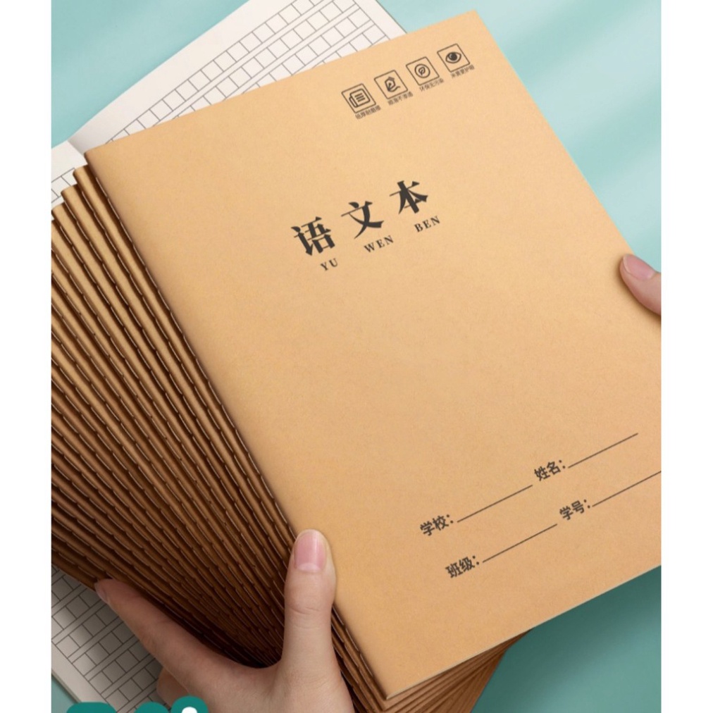 Vở luyện viết tiếng Trung Nhật Hàn, tập viết chữ Hán, in ô vuông rõ ràng giấy đẹp Cam kết