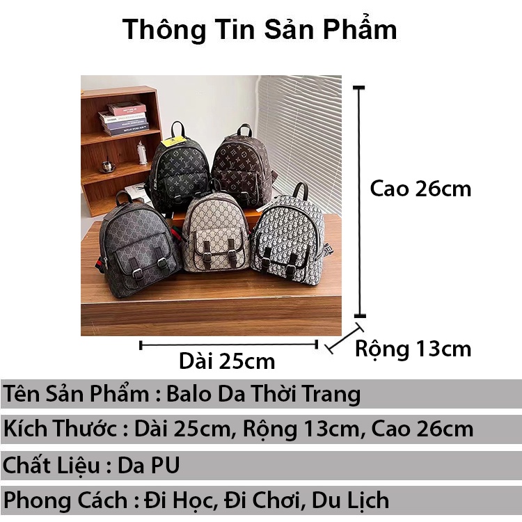 Balo da lv mini nữ thời trang dễ thương IRRY cặp đi học nữ da pu cao cấp phong cách đeo vai ulzzang
