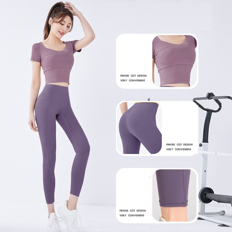 Set đồ thể thao, bộ đồ quần áo tập gym yoga nữ áo croptop quần dài legging loại đẹp GYM FASHION