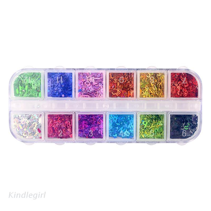 Set 12 Phụ Kiện Chữ Tiếng Anh Nhiều Màu Sắc Bằng Epoxy Resin