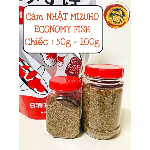 Thức ăn cá Mizuho Economy (chiếc lẻ 50g-100g)  cám Nhật cho cá vàng- Hạt cám chìm-Không đục nước