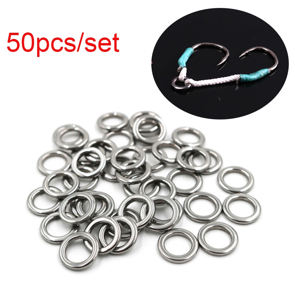 Set 50 vòng inox nối dây câu cá chuyên nghiệp với nhiều cỡ tùy chọn XS/ S/ M/ L/ XL