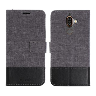 Nokia 7 Plus / 2 / 3 / 5 / 6 / 8 Vỏ lật vải thời trang Ví kinh doanh Vỏ điện thoại bảo vệ toàn diện