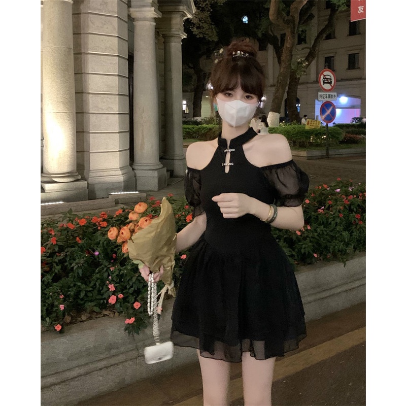 Đầm Tay Phồng Thiết Kế Rỗng Phong Cách Trung Hoa Thời Trang Mùa Hè Mới Cho Nữ
