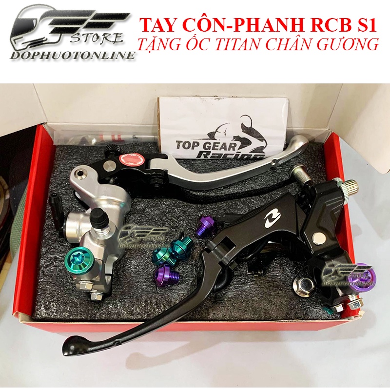 Bộ 2 Tay Phanh Côn RCB S1 Bình Dầu Rời 14mm Tặng ốc Titan