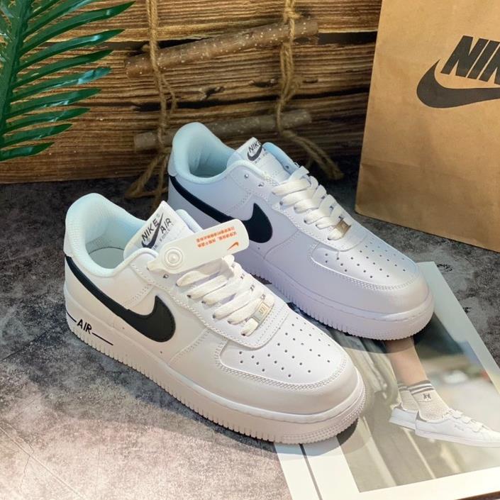 👟giaynambac👟Giày thể thao nam nữ Air Force 1 tắng vệt đen, AF1 tích đen cổ thấp, Full Bill tặng box bảo vệ ,hot mùa hè