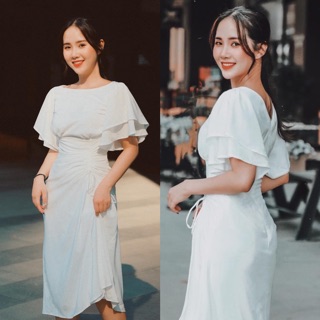 Đầm công sở dự tiệc maxi tay rũ rút thân