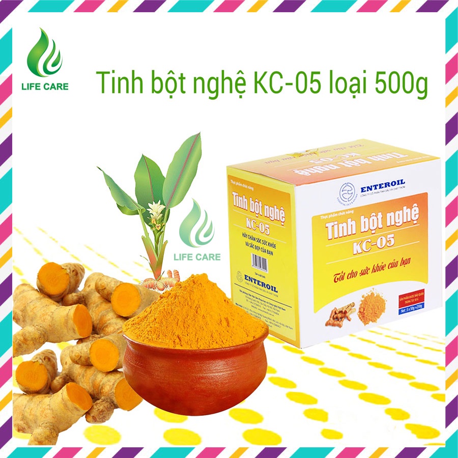 Tinh Bột Nghệ Tách Bỏ Tinh Dầu KC 05 gói 50g Sản Phẩm Nghiên Cứu Cấp Quốc Gia của Viện Hàn Lâm KH & CN Việt Nam LIFECARE