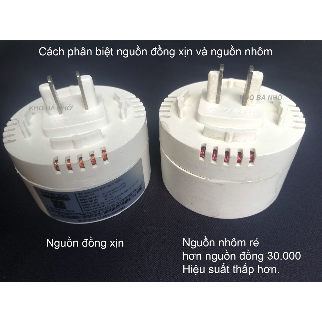 Bộ đổi nguồn 220V ra 110V công suất thực 70w, nguồn đồng xịn. Vitenda.