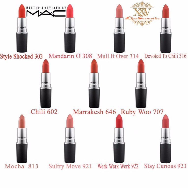 💄💄Son MAC Chính Hãng Có Bill Mandarin O, Devoted To Chili, Mull It Over, CHILI,  MARRAKESH, RUBYWOO