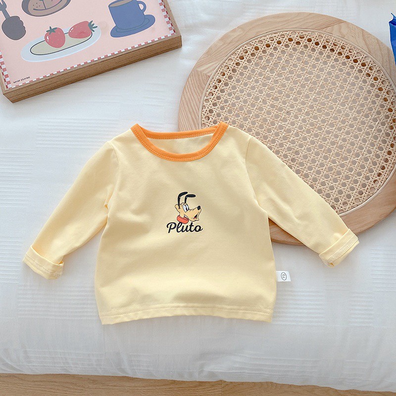 ÁO DÀI TAY VIỀN CỔ IN HOẠT HÌNH XINH XẮN DỄ THƯƠNG CHO BÉ TRAI BÉ GÁI