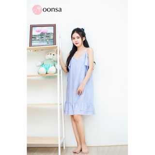 Váy ngủ vải đũi Đầm Xanh Pastel