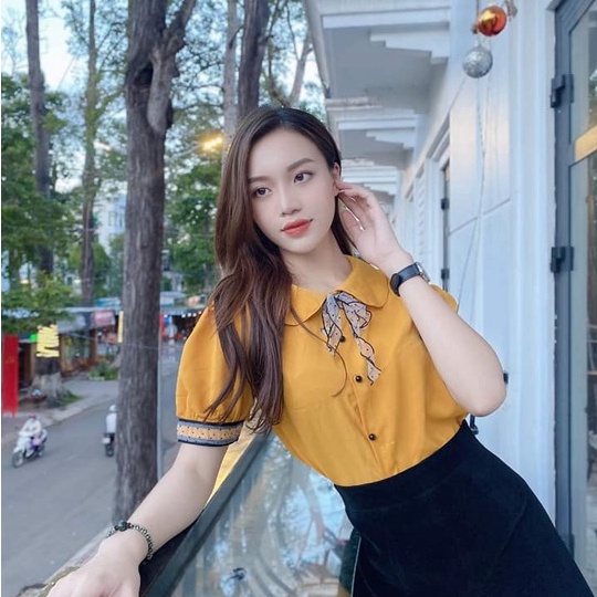 ÁO SƠ MI LỤA CỔ PETER PAN CÓ NƠ THẮT (RỜI) AM01