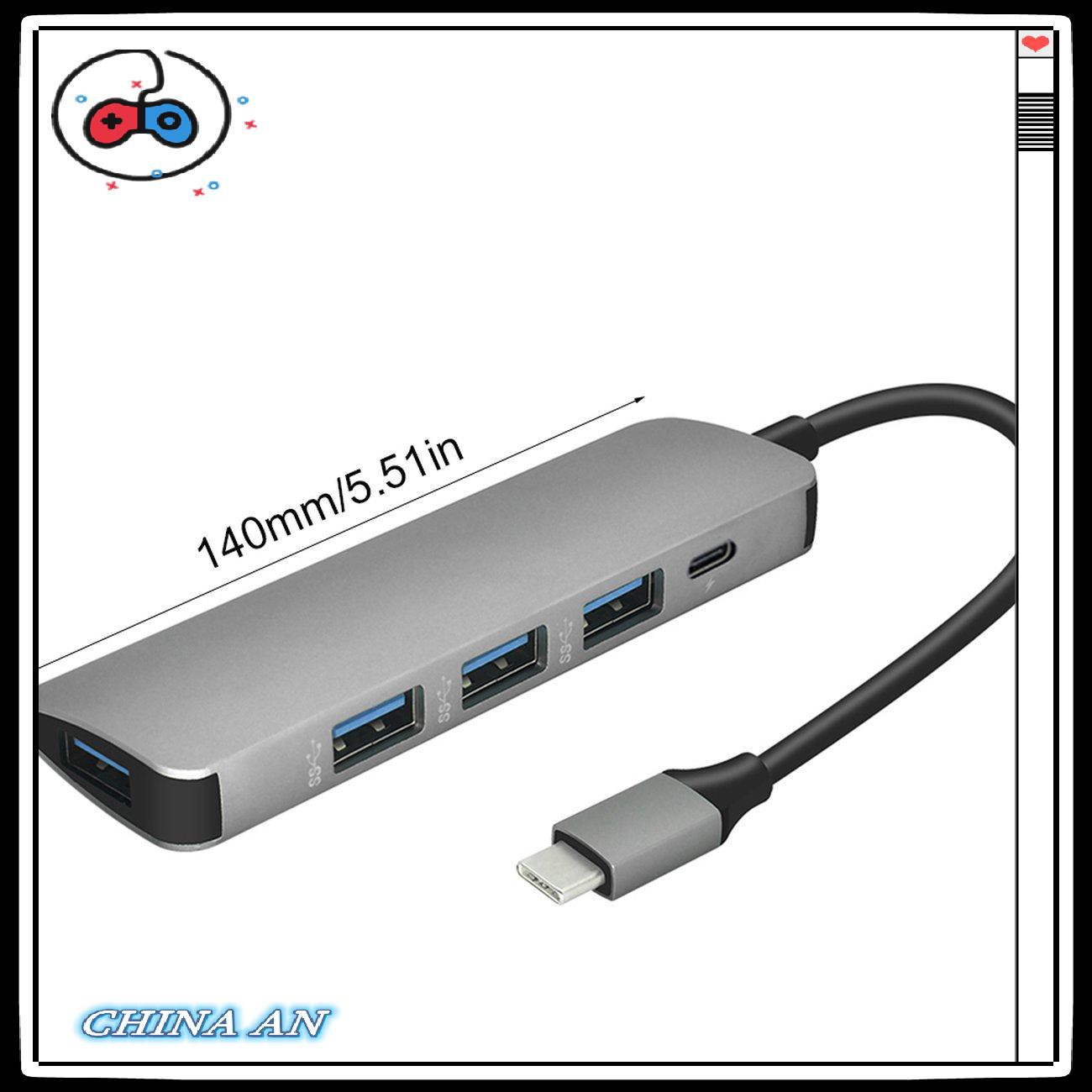 ⚡Hot sản phẩm/5 in 1 USB C HUB USB-C to 3.0 HUB Thunderbolt 3 Adapter for MacBook Portable