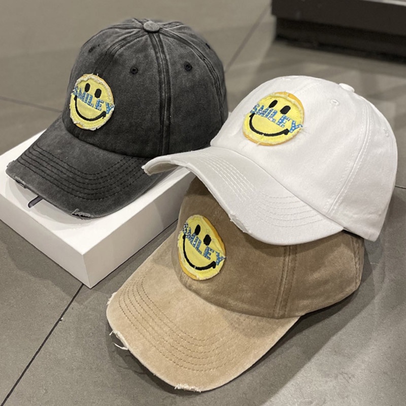 Nón Lưỡi Trai Họa Tiết Mặt Cười Dễ Thương Phong Cách Hàn Quốc 2022