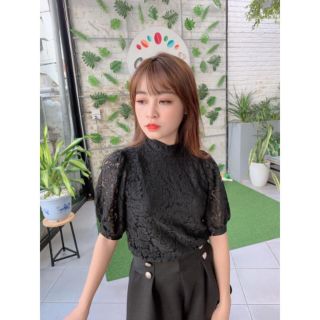 (Ảnh thật) Áo ren tay bồng