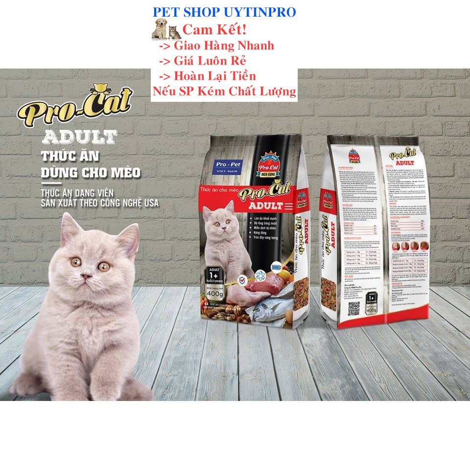 THỨC ĂN HẠT CHO MÈO Pro-Cat Aldult Túi 2kg Xuất xứ Pro-Pet Việt Nam