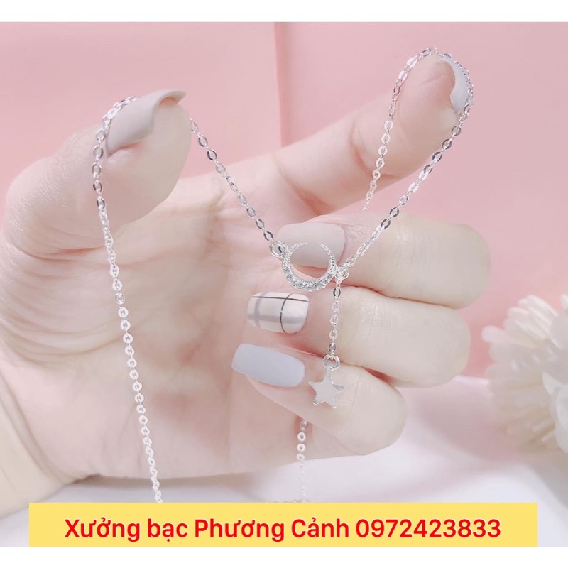 Dây Chuyền Nữ.Dây Chuyền Bạc Ta Kèm Mặt Xưởng Bạc Phương Cảnh cpj