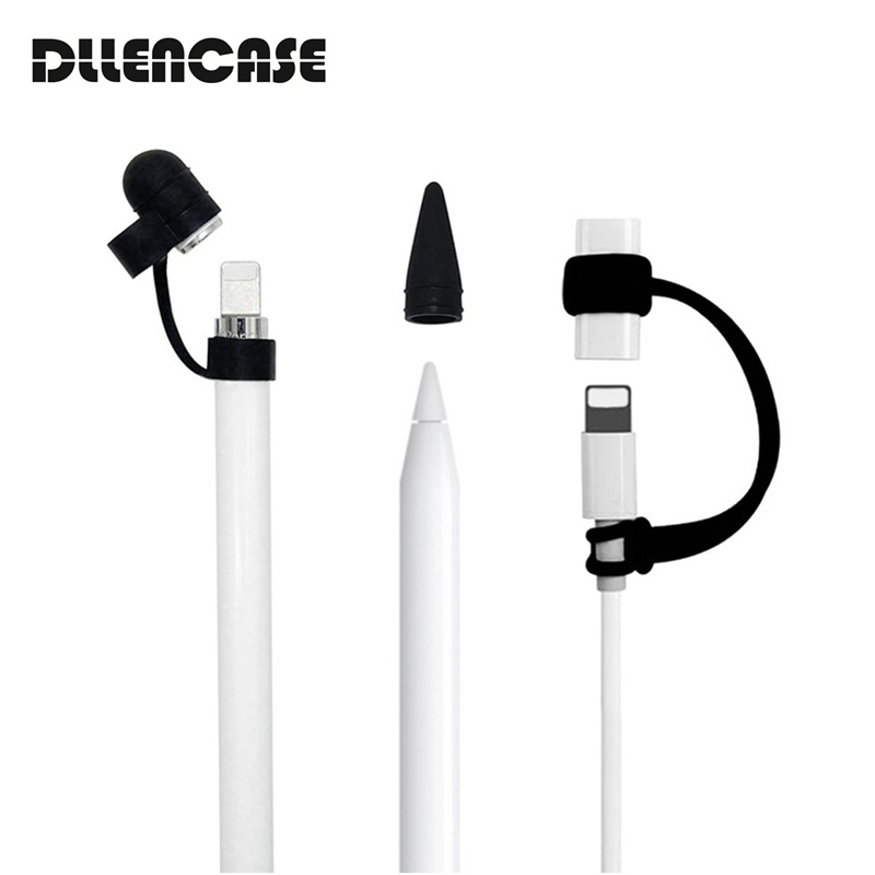 Đầu chuyển đổi Dllencase A234 dây cáp dữ liệu bằng silicon 3 trong 1 thích hợp cho bút cảm ứng iPad Pencil