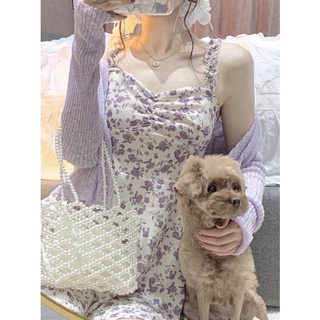 Set váy và áo len màu tím mộng mơ hot trend (có sẵn )